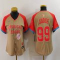 Women Nike New York Yankees #99 Aaron Judge Cream 2024 MLB All-Star jersey 03