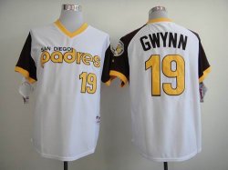 San Diego Padres Tony Gwynn 19# throwback white mlb jerseys