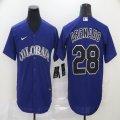 Nike Colorado Rockies #28 Nolan Arenado purple majestic baseball jersey