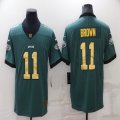 Philadelphia Eagles #11 Carson A.J. Brown Green gold Color Rush Limited Jersey-BD