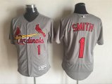 St Louis Cardinals #1 Ozzie Smith gray Flexbase Authentic Collection Jersey