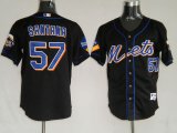 New York Mets 57 Johan Santana Black MLB Jersey