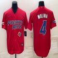 Puerto Rico Baseball #4 Yadier Molina red 2023 World Baseball Classic Replica Player Jersey 07