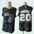 Nike San Antonio Spurs 20# Manu Ginobili black nba basketball jersey-LT