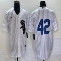 Nike Chicago White Sox #42 white MLB Baseball jerseys-BD