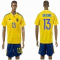 2016 Ukraine national team SHEVCHUK #13 yellow soccer jersey home