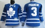 Pittaburgh Toronto Maple Leafs 3# Phaneuf blue kid nhl jersey