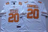 Texas Longhorns #20 Earl Campbell White college football jersey-PNS