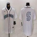 Nike Seattle Mariners blank white majestic mlb jersey-BD 03