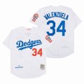 Los Angeles Dodgers 34 Fernando Valenzuela white throwback mlb jersey-SG