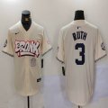 Nike New York Yankees #3 Babe Ruth beige majestic baseball Jersey Joint name 02