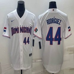 2023 World Cup Dominican Republic\'s #44 Alex Rodriguez white majestic baseball jerseys 01