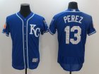 2017 Kansas City Royals #13 Salvador Perez blue Flexbase Authentic Collection Jersey