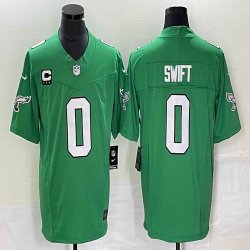 Philadelphia Eagles #0 Swift White Green throwback Color Rush Limited Jersey C patch-BD