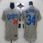 2024 World Series Champions Nike Los Angeles Dodgers 34 Fernando Valenzuela gray Flexbase Authentic Collection Jersey-BD