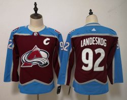 Women Adidas Colorado Avalanche #92 Gabriel Landeskog red hockey jersey