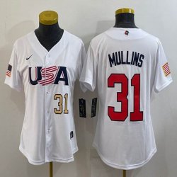 Women 2023 World Cup #31 Cedric Mullins white USA majestic baseball jerseys 04