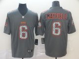 Nike Cleveland Browns #6 Baker Mayfield gray fashion NFL Color Rush Limited Jerse