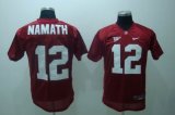 NCAA #12 NAMATH Red Jerseys