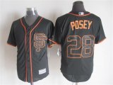 San Francisco Giants #28 Buster Posey black Majestic baseball jersey