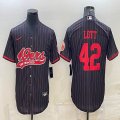 Nike 49ers #42 Ronnie Lott black baseball jerseys Joint name-BD 01