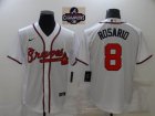 Nike Atlanta Braves #8 Eddie Rosario white majestic baseball jersey-BD