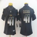 Women Nike New Orleans Saints #41 Alvin Kamara black Color Rush Limited Jerseys Fireworks version