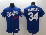 Los Angeles Dodgers #34 Fernando Valenzuela blue Flexbase Authentic Collection Jersey