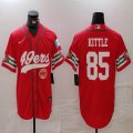 Nike San Francisco 49ers #85 George Kittle red baseball jersey Joint name-BD 04