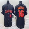 2023 World Cup Japan #16 Shohei Ohtani black majestic baseball jerseys