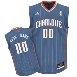 Charlotte Bobcats Custom blue adidas Road Jersey for sale