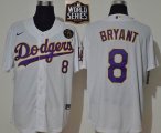 Nike Los Angeles Dodgers #8 Kobe Bryant white purple majestic baseball Jersey 2020 World Series