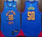 Jordan Logo Denver Nuggets #50 Gurdon blue red nba basketball jerseys-HL