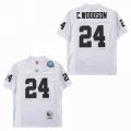 Oakland Raiders #24 Charles Woodson white throwback nfl jersey-SG