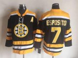 Boston Bruins #7 Phil Esposito CCM black yellow hockey Jersey