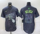 Nike Tampa Bay Rays #21 Jonny DeLuca black majestic baseball jersey city version 04