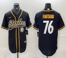 Nike Steelers #76 Fautanu black baseball Joint name -BD 02