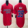 Puerto Rico Baseball #39 Edwin Diaz red 2023 World Baseball Classic Replica Player Jersey 09