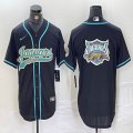 Jacksonville Jaguars blank black baseball jerseys Joint name-BD 01