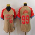 Women Nike New York Yankees #99 Aaron Judge Cream 2024 MLB All-Star jersey 02