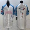 2023 World Cup Mexico #7 Julio Urias white skyblue majestic baseball jerseys 28