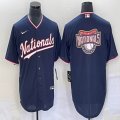 Nike Washington Nationals blank blue majestic baseball jersey big logo-BD