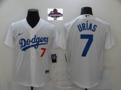 2024 World Series Champions patch Nike Los Angeles Dodgers #7 Julio Urias white youth majestic baseball jerseys