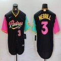 Nike San Diego Padres #3 Jackson Merrill black pink green MLB Baseball jerseys 01