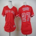 women Anaheim Angels #27 Mike Trout Red MLB Jerseys