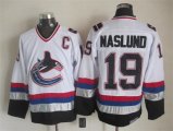 Vancouver Canucks #19 Markus Naslund white CCM hockey Jerseys(C Patch)