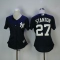 Women New York Yankees #27 Giancarlo Stanton dark blue Majestic baseball Jersey