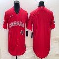 2023 World Cup Canada blank red majestic baseball jerseys 01