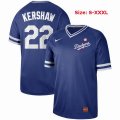 Nike Los Angeles Dodgers #22 Clayton Kershaw blue throwback baseball jerseys