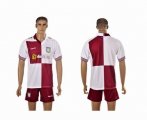 2013-2014 Aston Villa club white red soccer jersey away